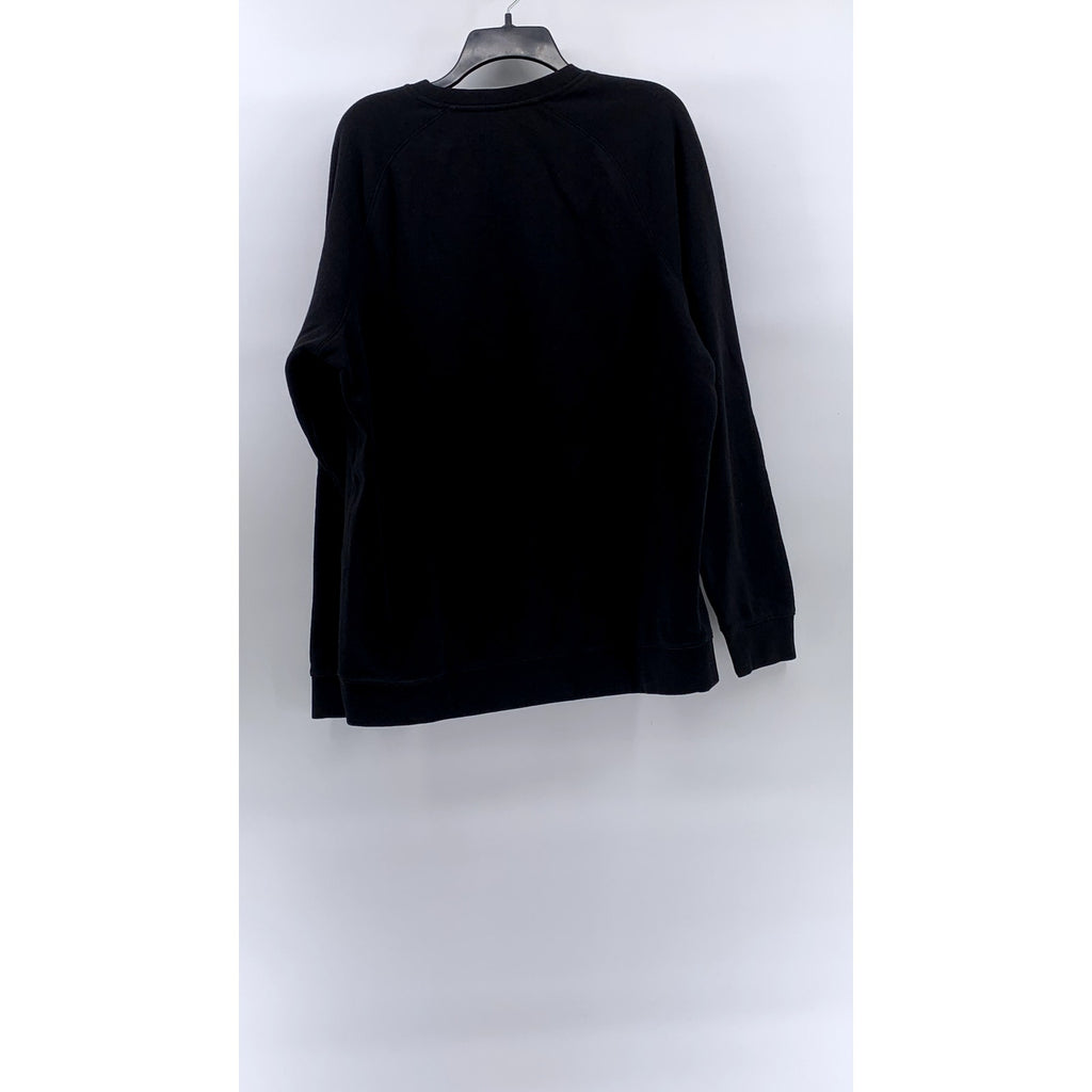 AS COLOUR SUPPLY Men's Black Solid Crewneck Long Sleeve Casual Sweatshirt SZ XL