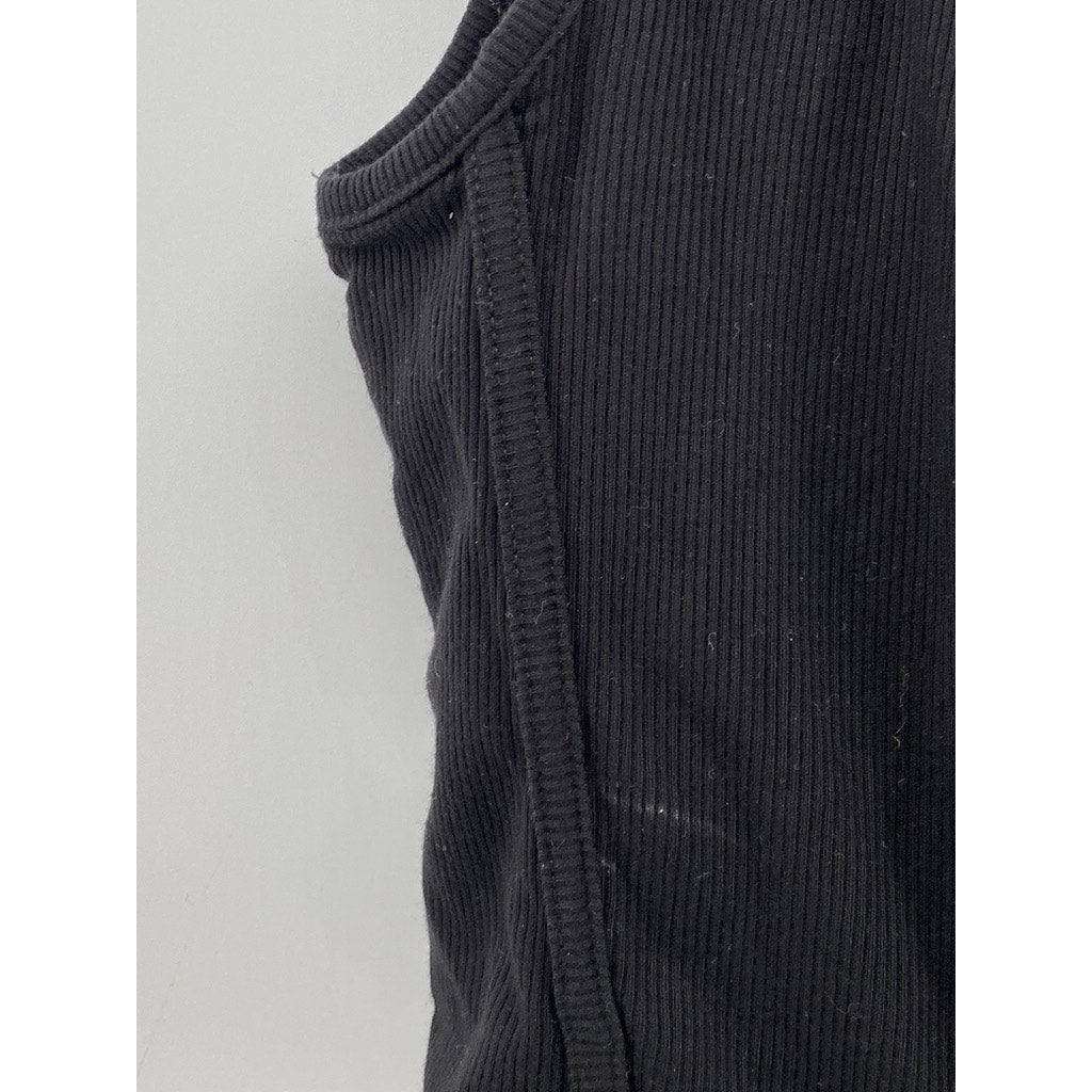 SINCERELY JULES Women's Black Corset Scoop-Neck Sleeveless Cropped Top SZ M