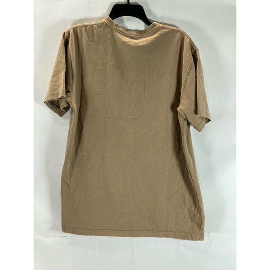 CARHARTT Men's Tan Crewneck Original-Fit Workwear Patch Pocket T-Shirt SZ S