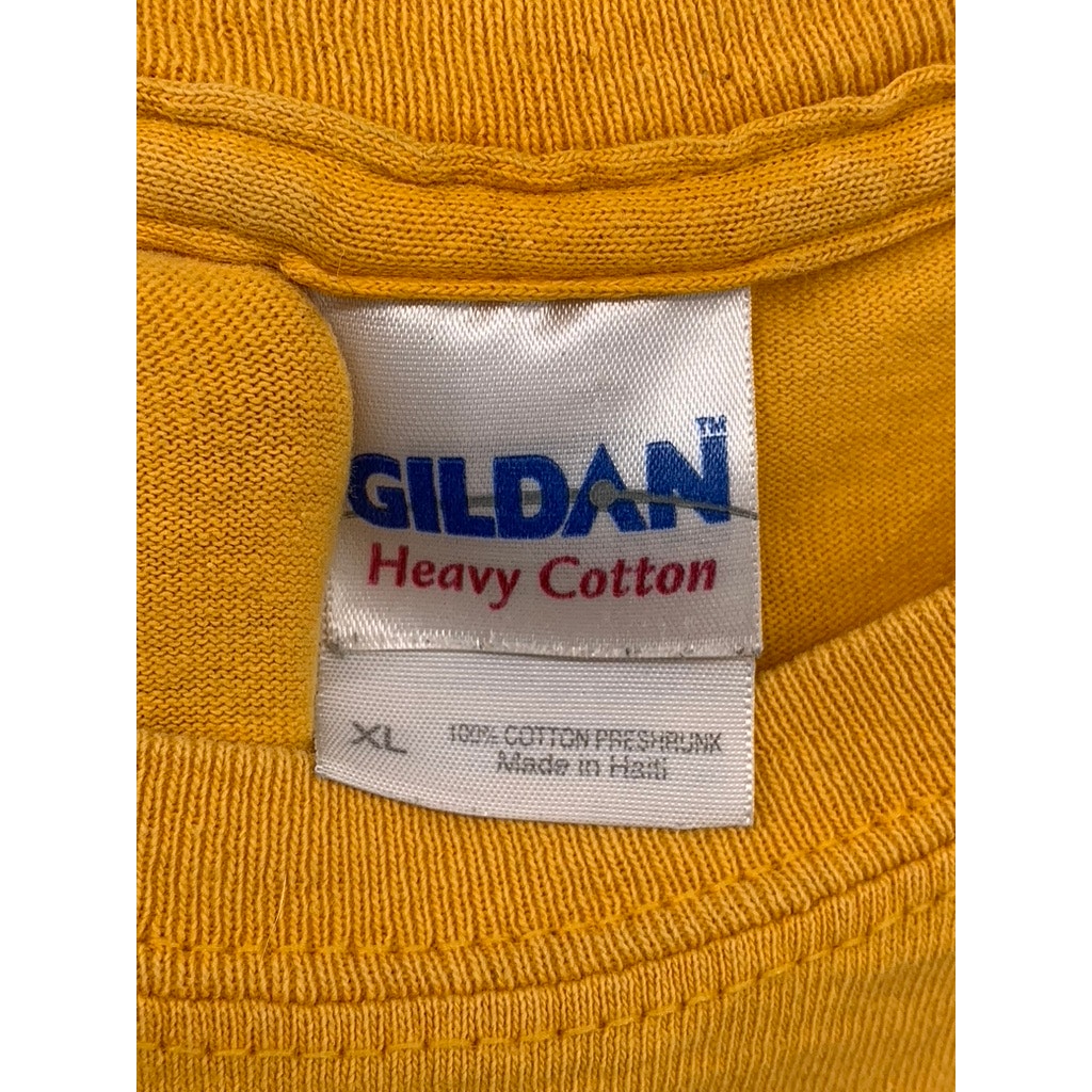 GILDAN Men's Yellow Graphic Basketball T-Shirt SZ XL