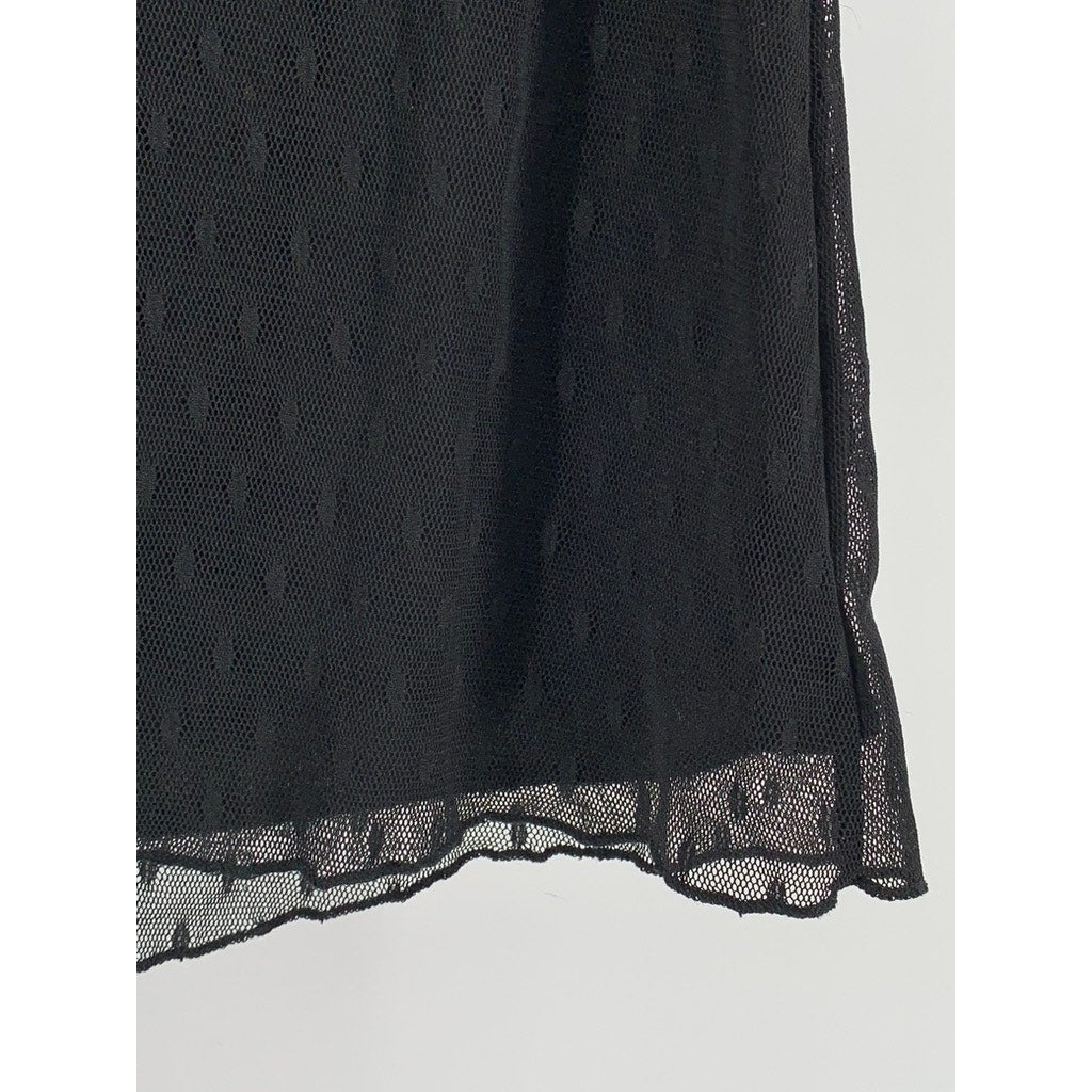 AGENDA Women's Black Lace-Trim Short Sleeve Top SZ XL