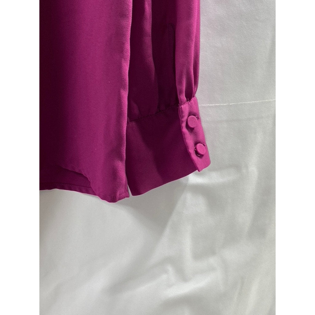 J.CREW Women's Magenta Scoop-Neck Long Sleeve Top SZ XS