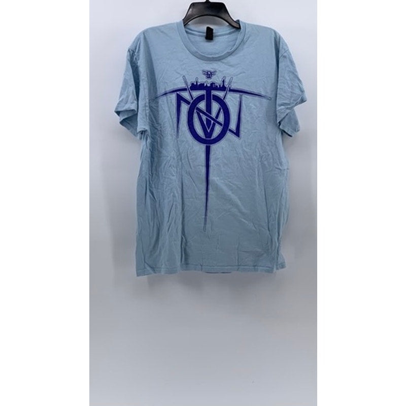 GILDAN Men’s Light Blue Graphic Short Sleeve T-Shirt SZ L