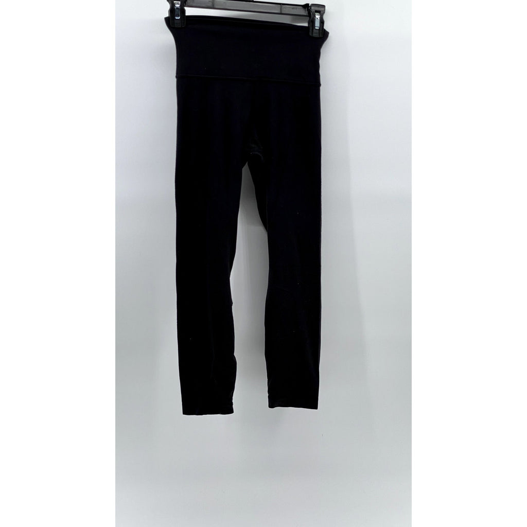 LULULEMON Women's Black High-Rise Cropped Pull-On Leggings SZ 2