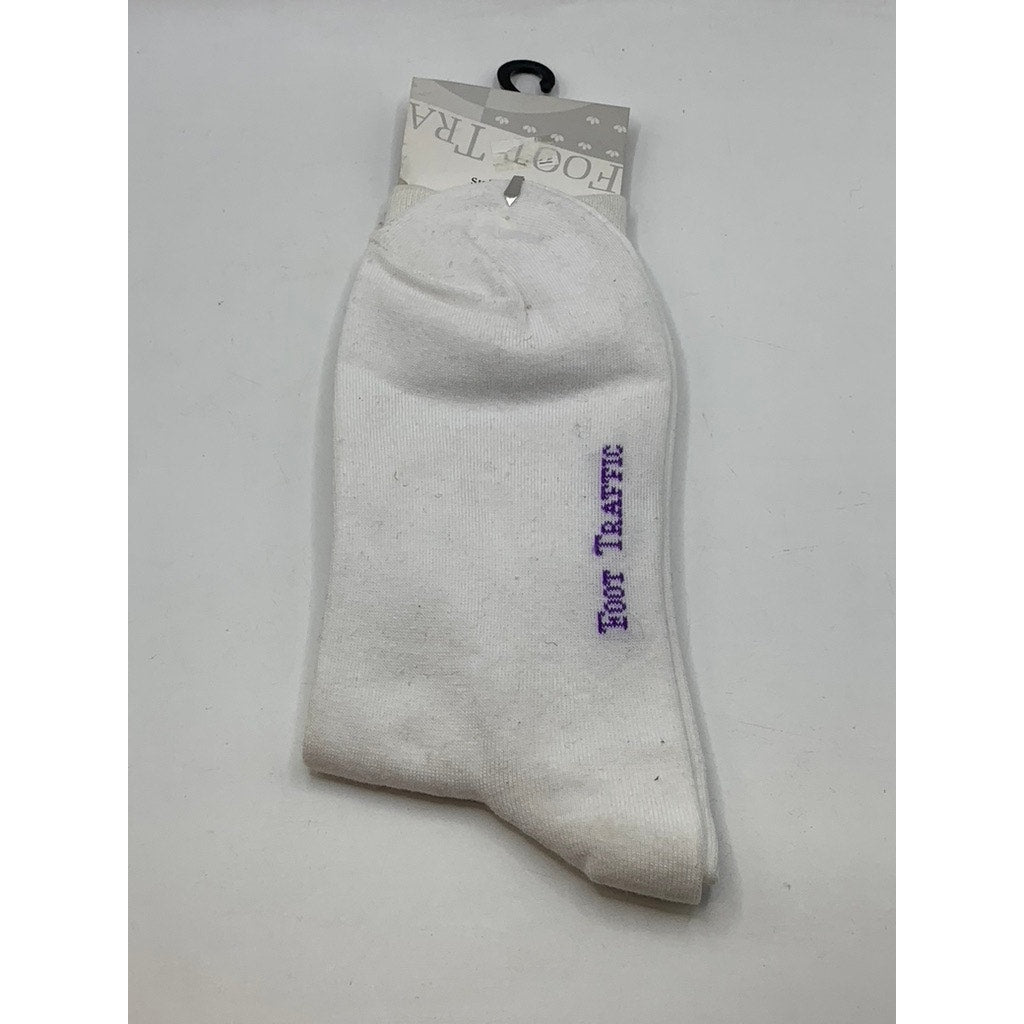 FOOT TRAFFIC Women's White Multi Sail Print Crew Socks SZ 4-10
