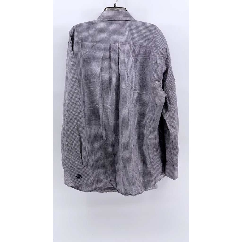 PETER MILLAR Men's White-Burgundy Printed Button-Up Long Sleeve Shirt SZ XL