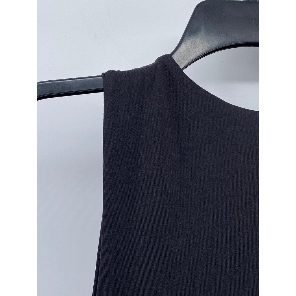 SCOOP Women's Black Scoop-Neck Rib Knit Sleeveless Top SZ S