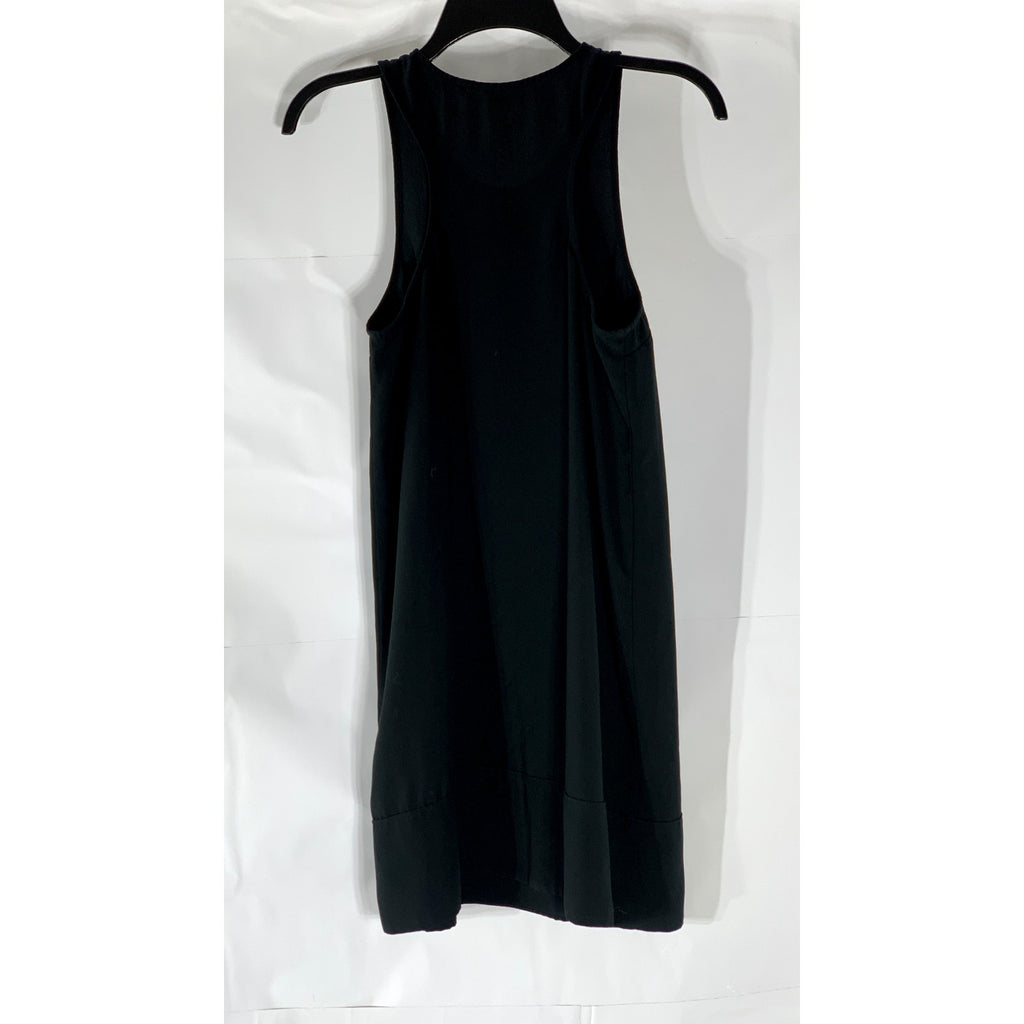TILDON Women’s Black Solid Crewneck Shift Racerback Mini Dress SZ XS