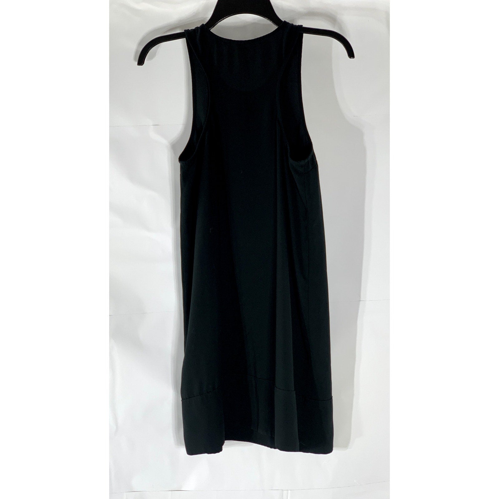 TILDON Women’s Black Solid Crewneck Shift Racerback Mini Dress SZ XS