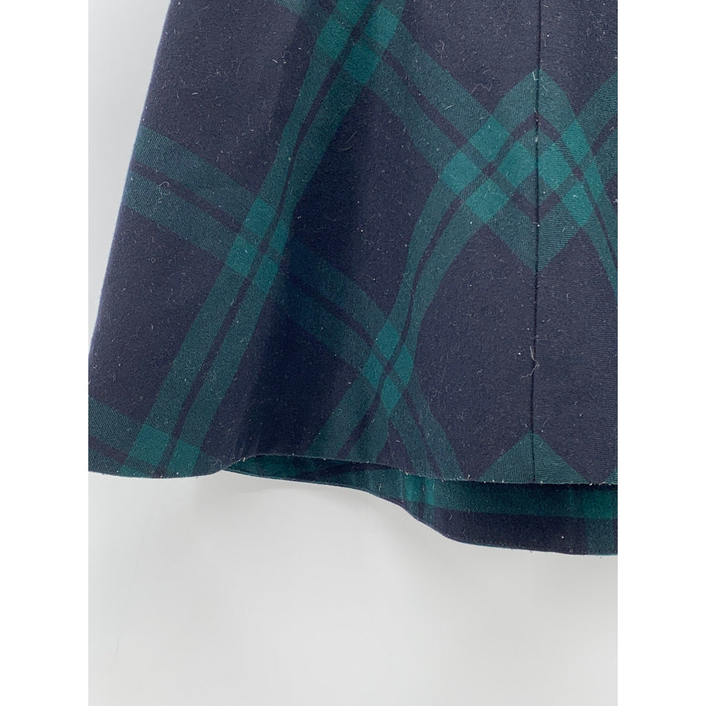 SILENCE & NOISE Women's Black-Green Plaid Pleated A-Line Mini Skirt SZ XS