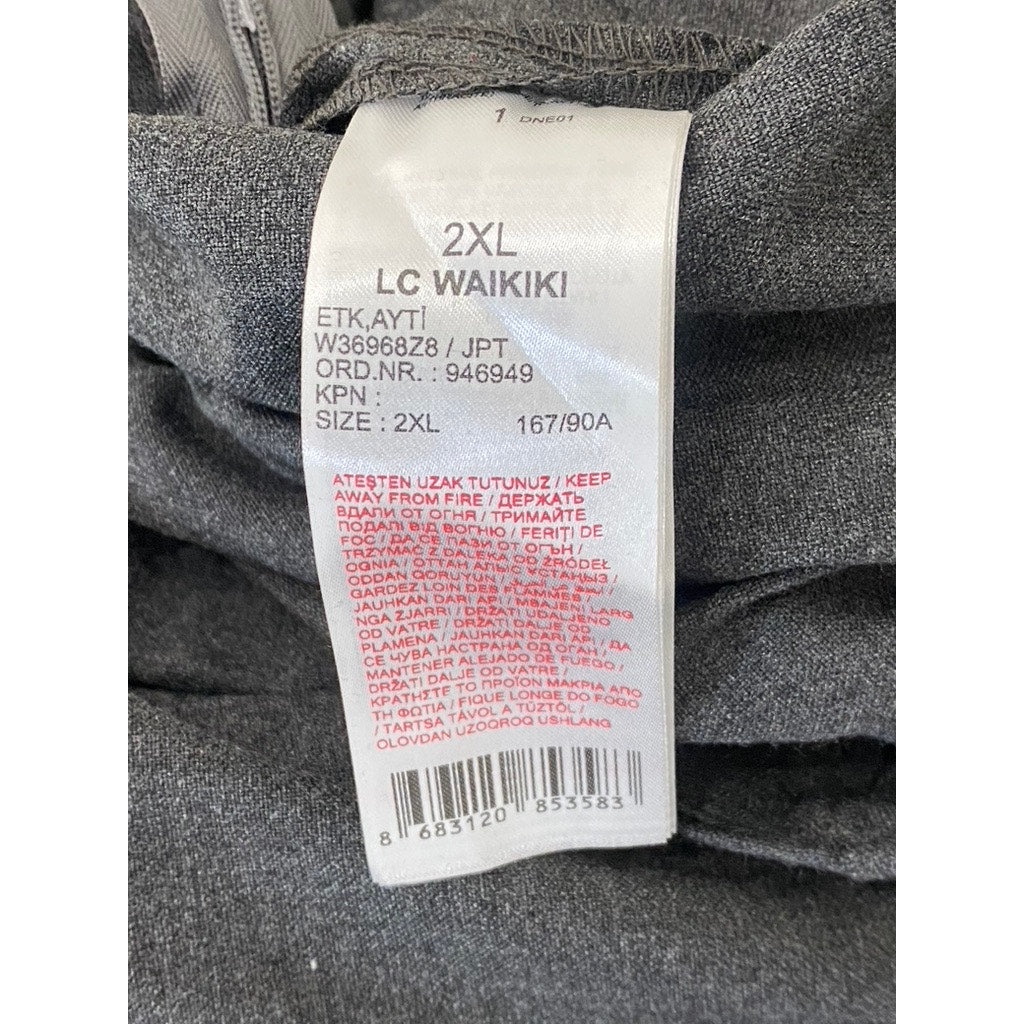 LC WAIKIKI Women's Dark Gray Side-Zip Regular-Fit Pleated Mini Skirt SZ2XL(US12)