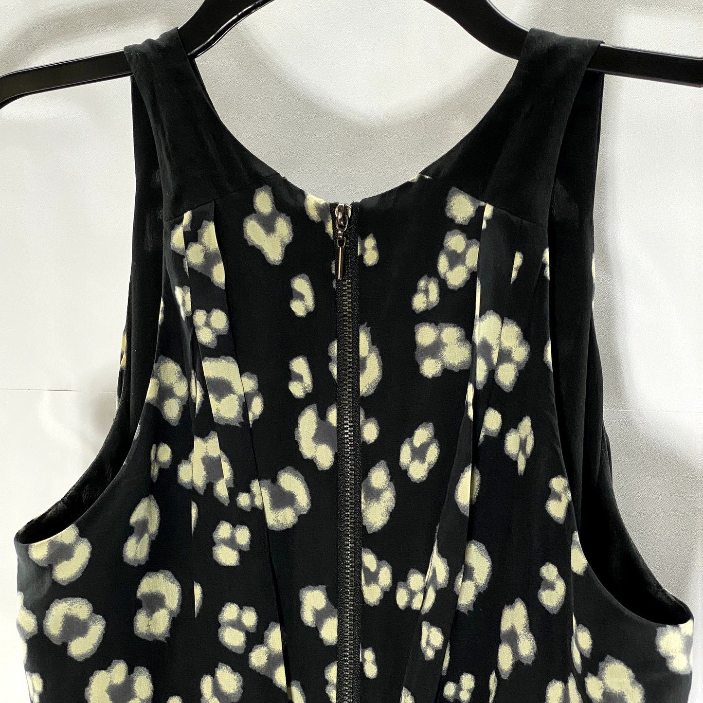 REBECCA TAYLOR Women's Black Animal Cheetah Printed Silk Fit & Flare Dress SZ 6