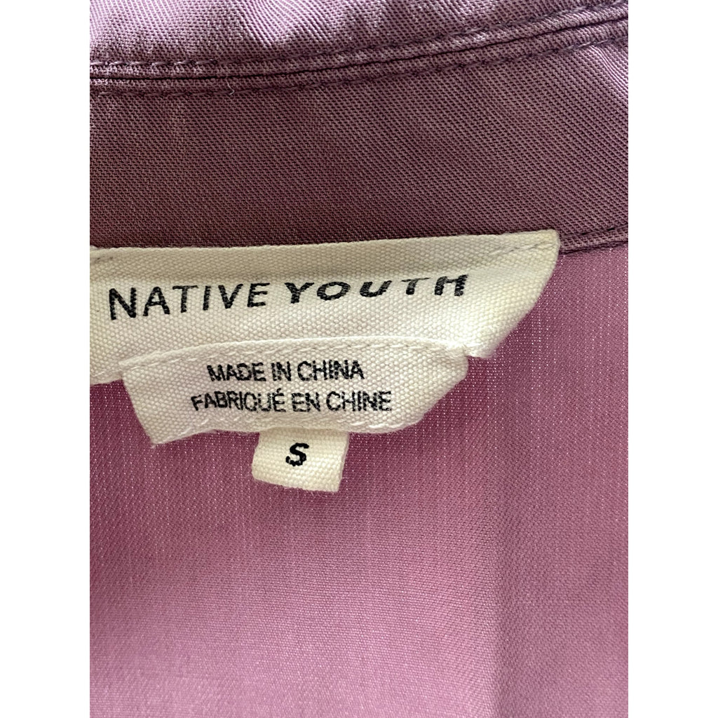 NATIVE YOUTH Women's Purple Half-Button The Amelia Elbow Sleeve Jumpsuit SZ S