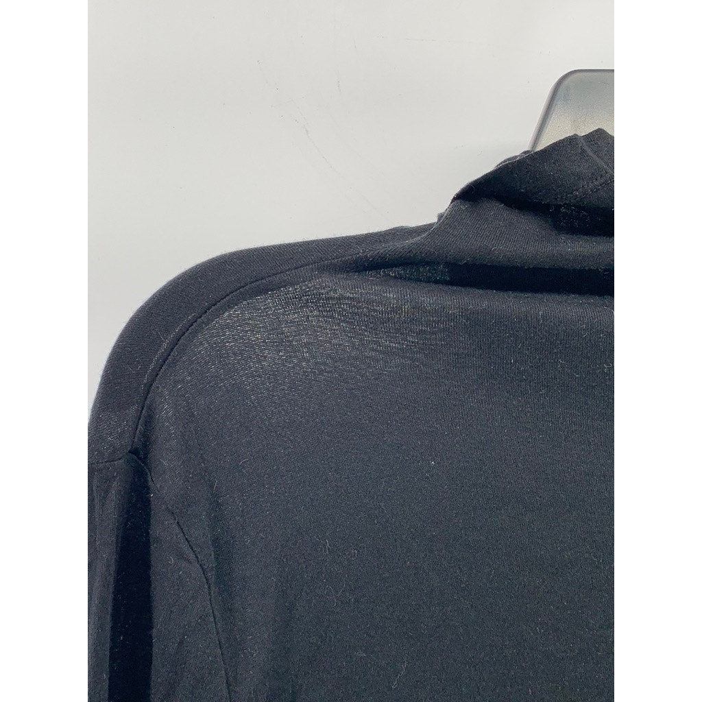UNBRANDED Women's Black Sheer Long Sleeve Turtleneck Top SZ S