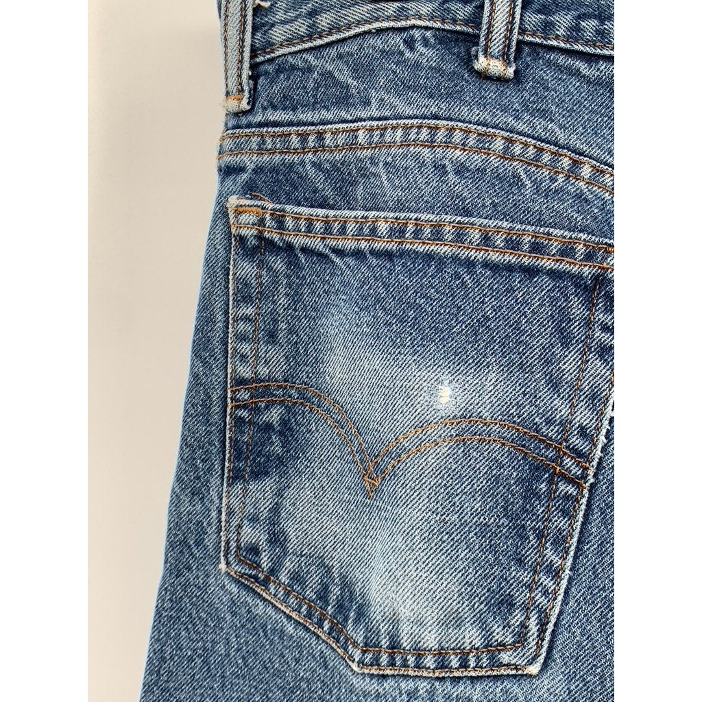 LEVI'S Men's Blue Denim Distressed 517 Bootcut Jeans SZ 36X30