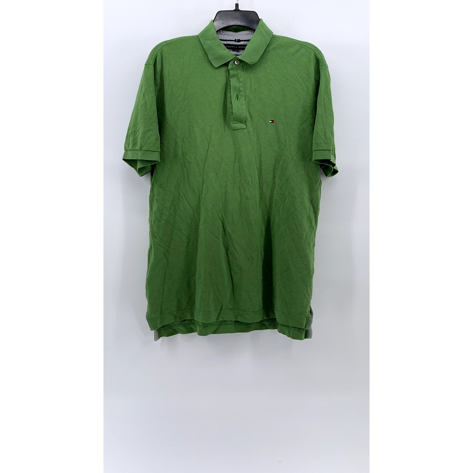 TOMMY HILFIGER Men's Green Classic-Fit Short Sleeve Casual Polo Shirt SZ M