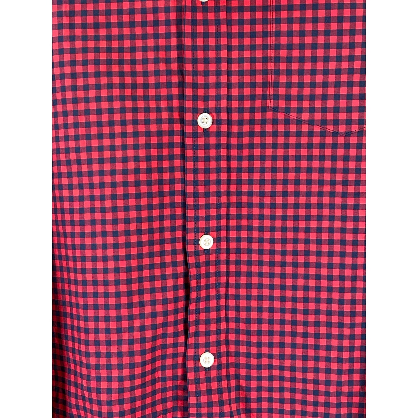 BANANA REPUBLIC Men's Red Gingham Tech Stretch Cotton Slim Flex Fit Shirt SZ M