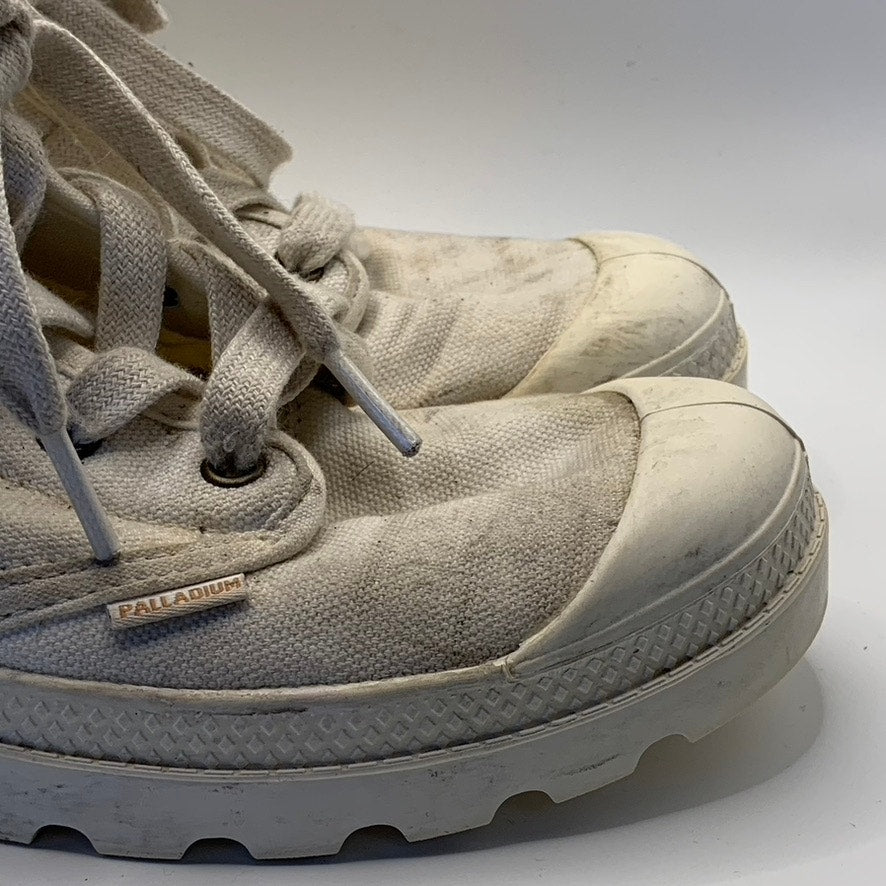 PALLADIUM Women's White Pampa Hi Lug-Sole Lace-Up Boot SZ 7