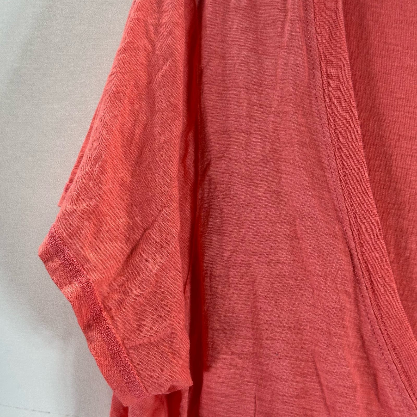 PAIGE Women's Pink Deep V-Neck Casual Short Sleeve Top SZ S