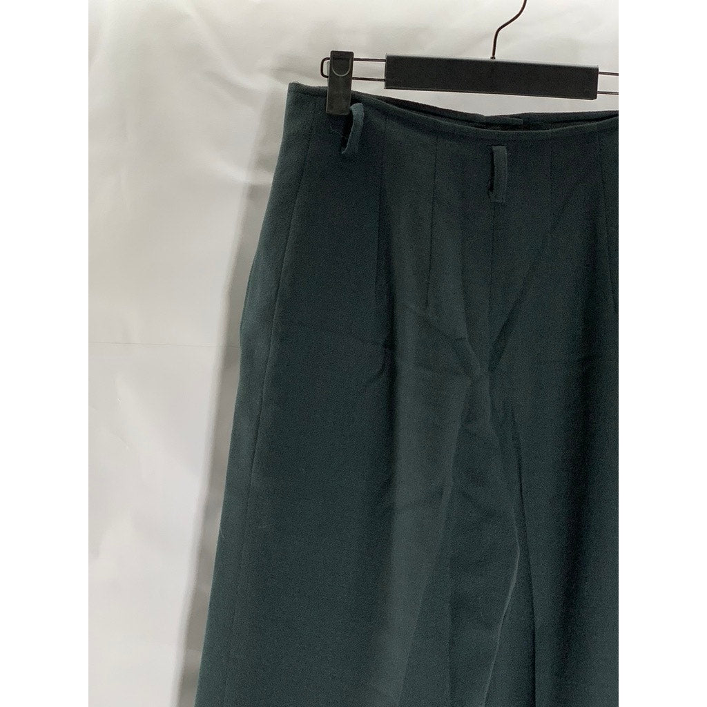 HARVE BENARD Women's Vintage Black Wool Pleated Straight-Leg Pant SZ 8