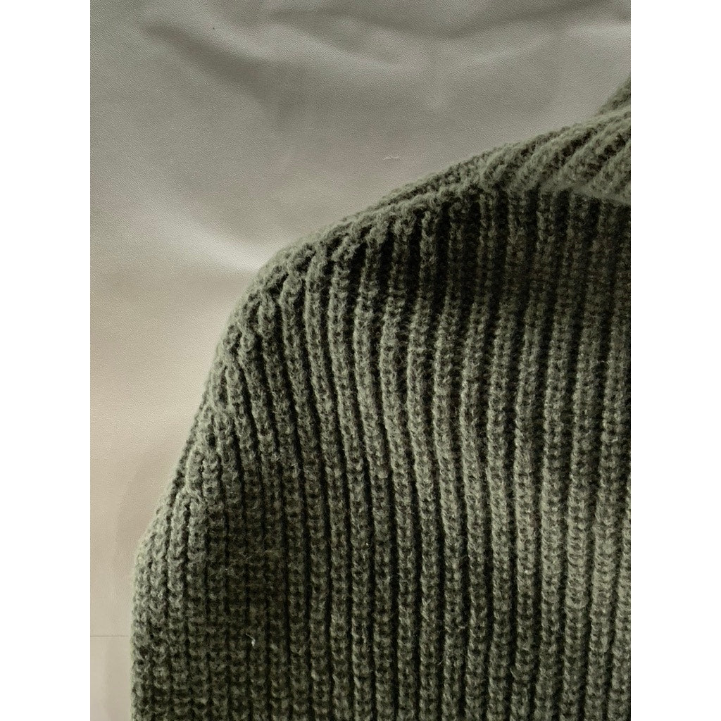 UNBRANDED Women's Gray Ribbed Pullover Turtleneck Sweater Shawl SZ OS