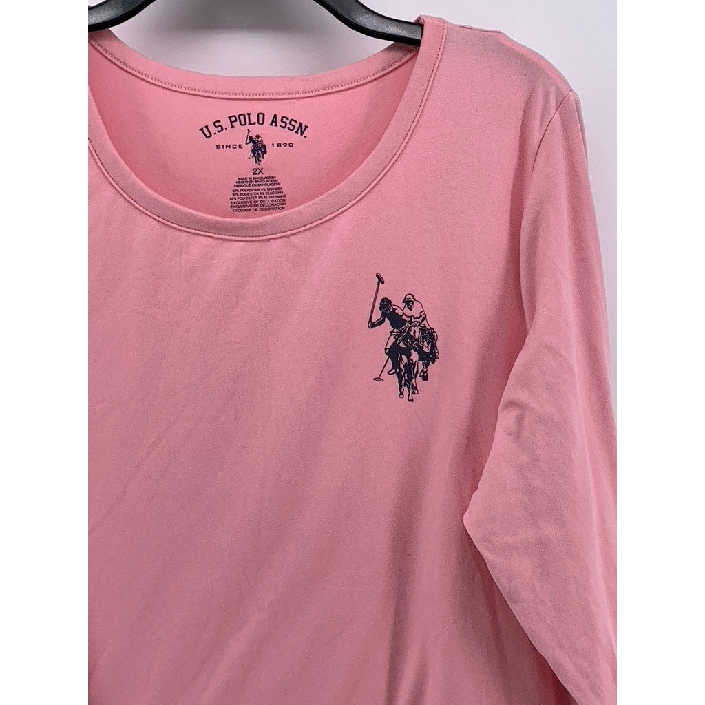 U.S POLO ASSN. Women's Plus Light Pink Long Sleeve Top SZ 2X