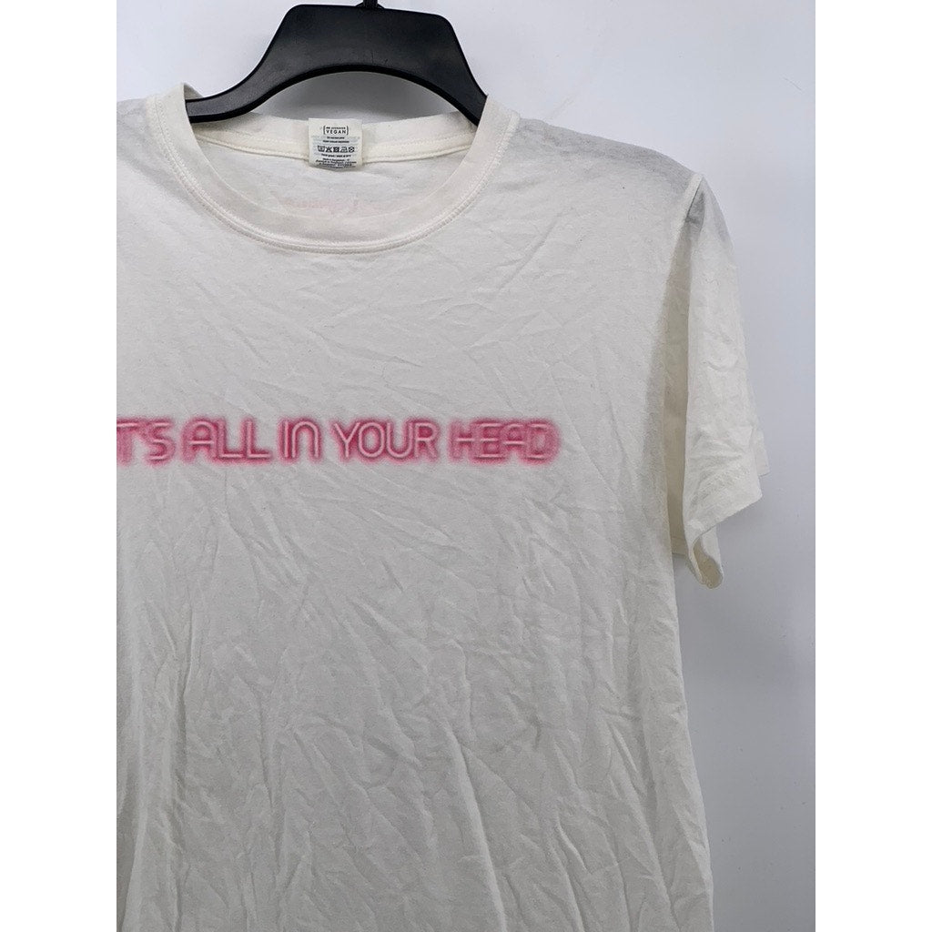 STEDMAN COLLECTION Men's White-Pink Crewneck Short Sleeve Casual T-Shirt SZ S