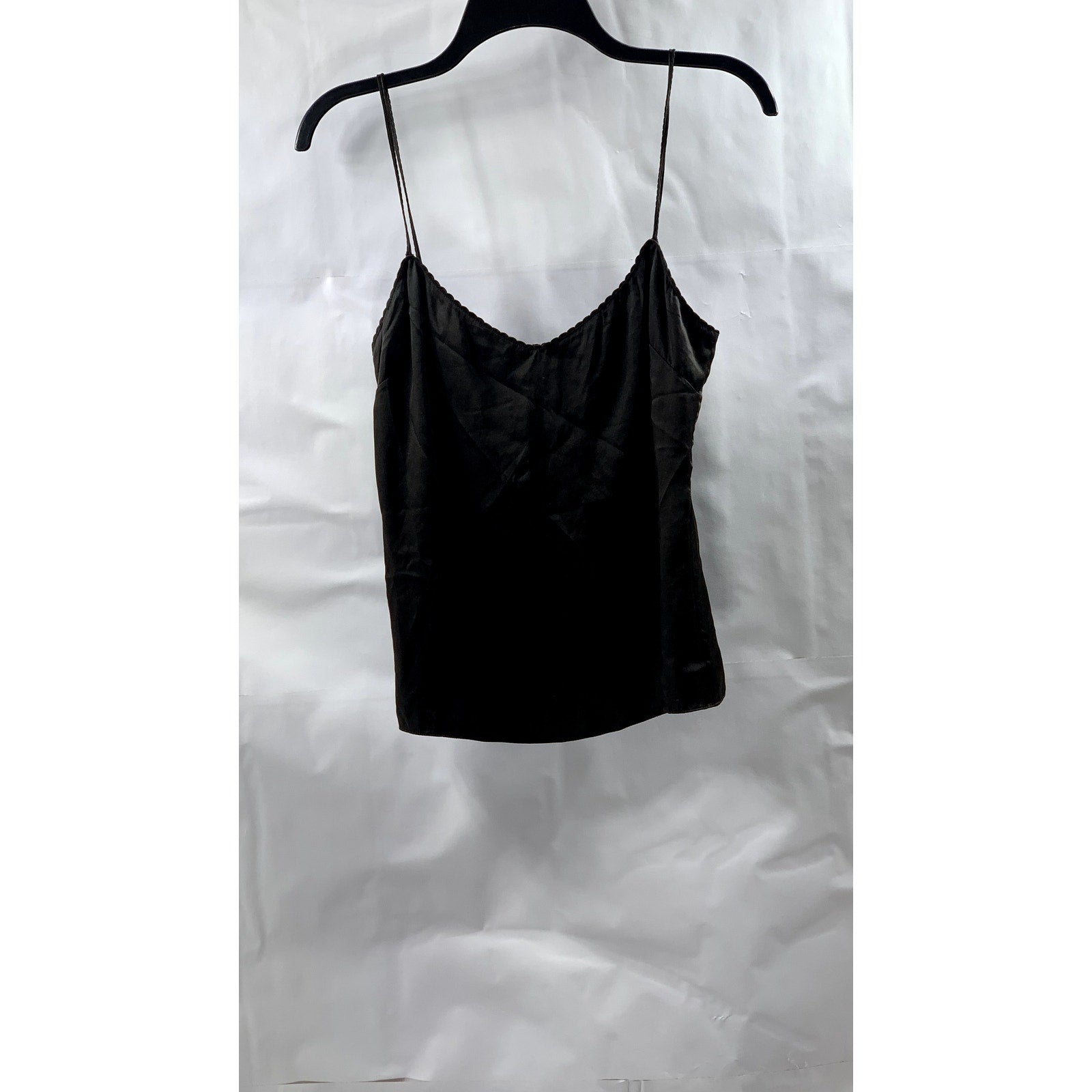 ELIE TAHARI Women's Black Solid V-Neck Spaghetti Strap Cami Top SZ S
