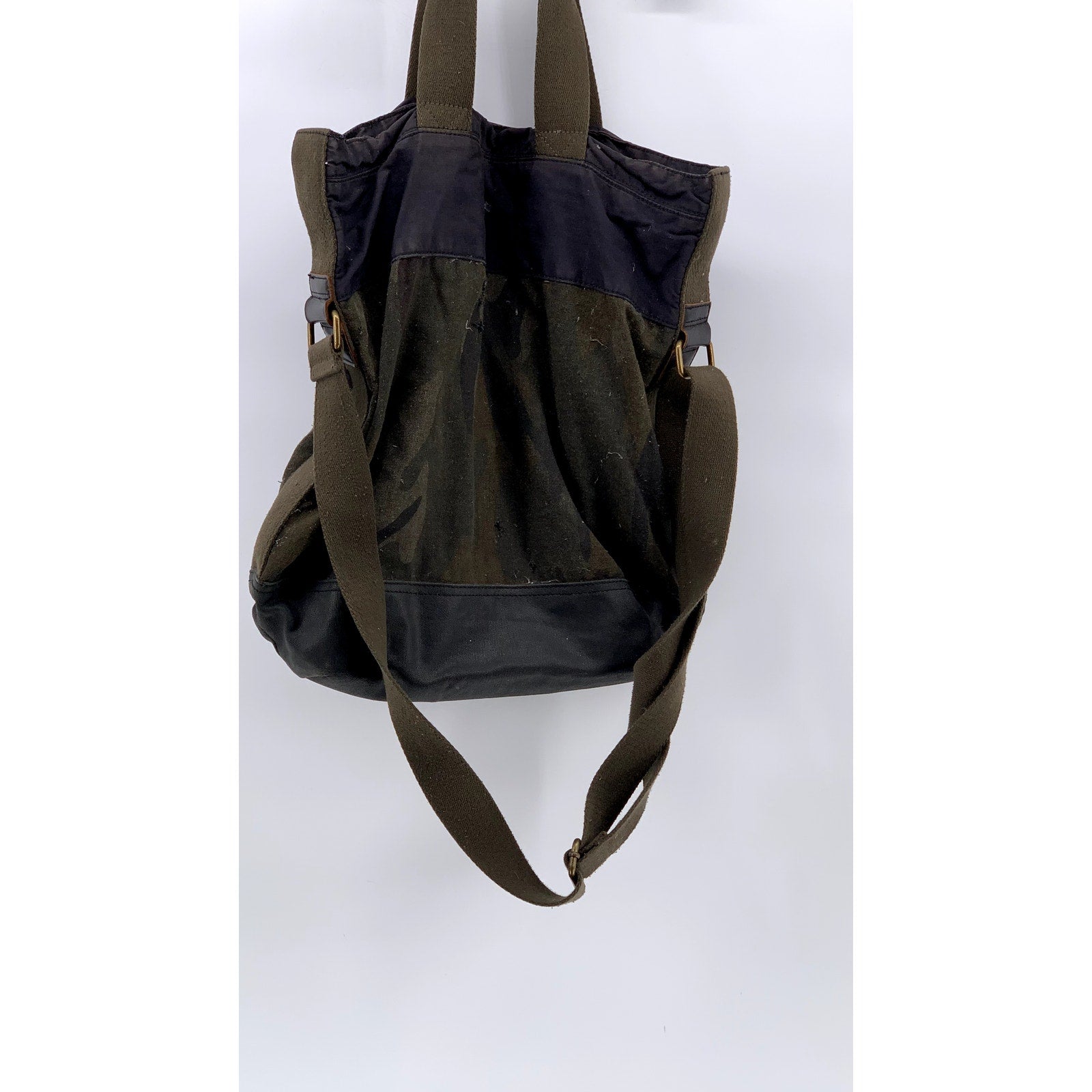 GAP Black-Green Mixed Media Camo Print Tote Bag
