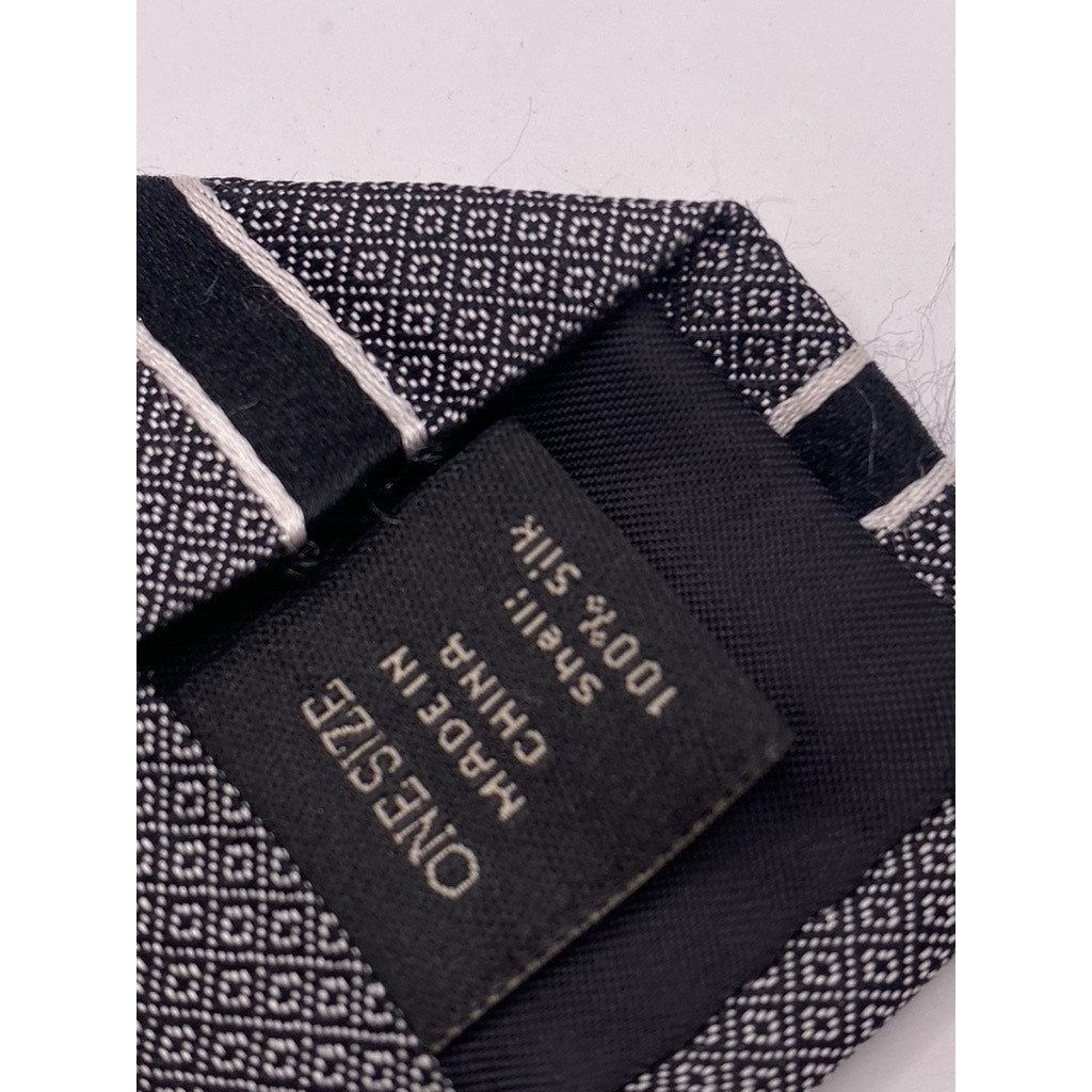 BANANA REPUBLIC Men’s Charcoal-Black Striped Silk Tie SZ OS