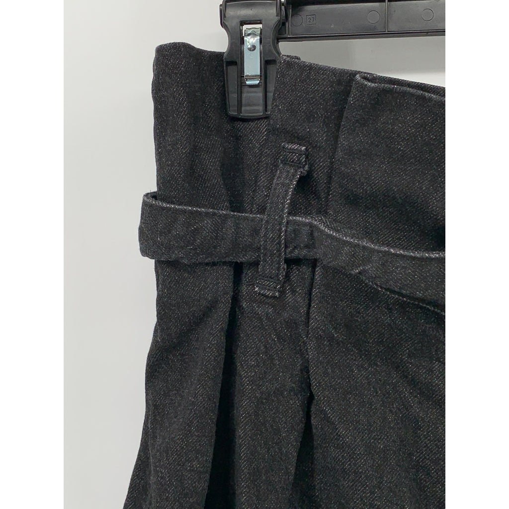 BDG URBAN OUTFITTERS Women's Black Denim Wide-Leg High-Rise Paperbag Jeans SZ 32