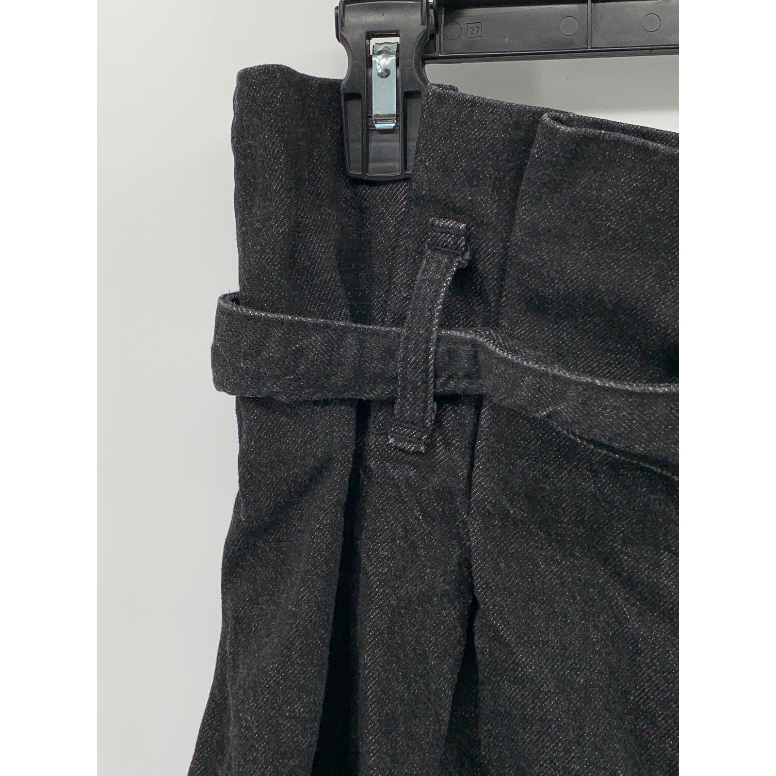 BDG URBAN OUTFITTERS Women's Black Denim Wide-Leg High-Rise Paperbag Jeans SZ 32