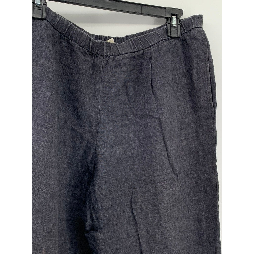 EILEEN FISHER Women's Blue Slim-Fit Pull-On Pants SZ M