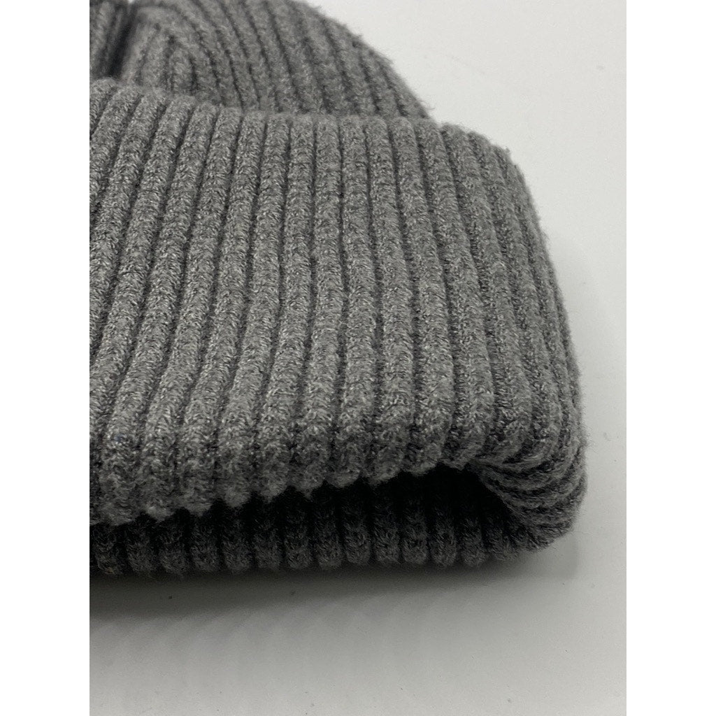 PRADA MILANO Men's Charcoal Gray Ribbed Pull-On Knit Beanie OS