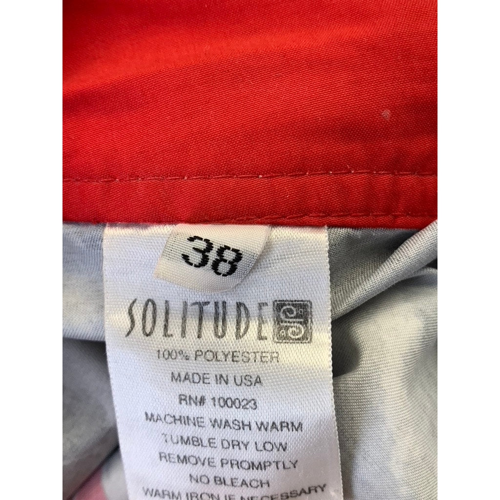 SOLITUDE Men's Hawaiian Tropical Floral Black/Red Grey Swim Board Shorts SZ 38