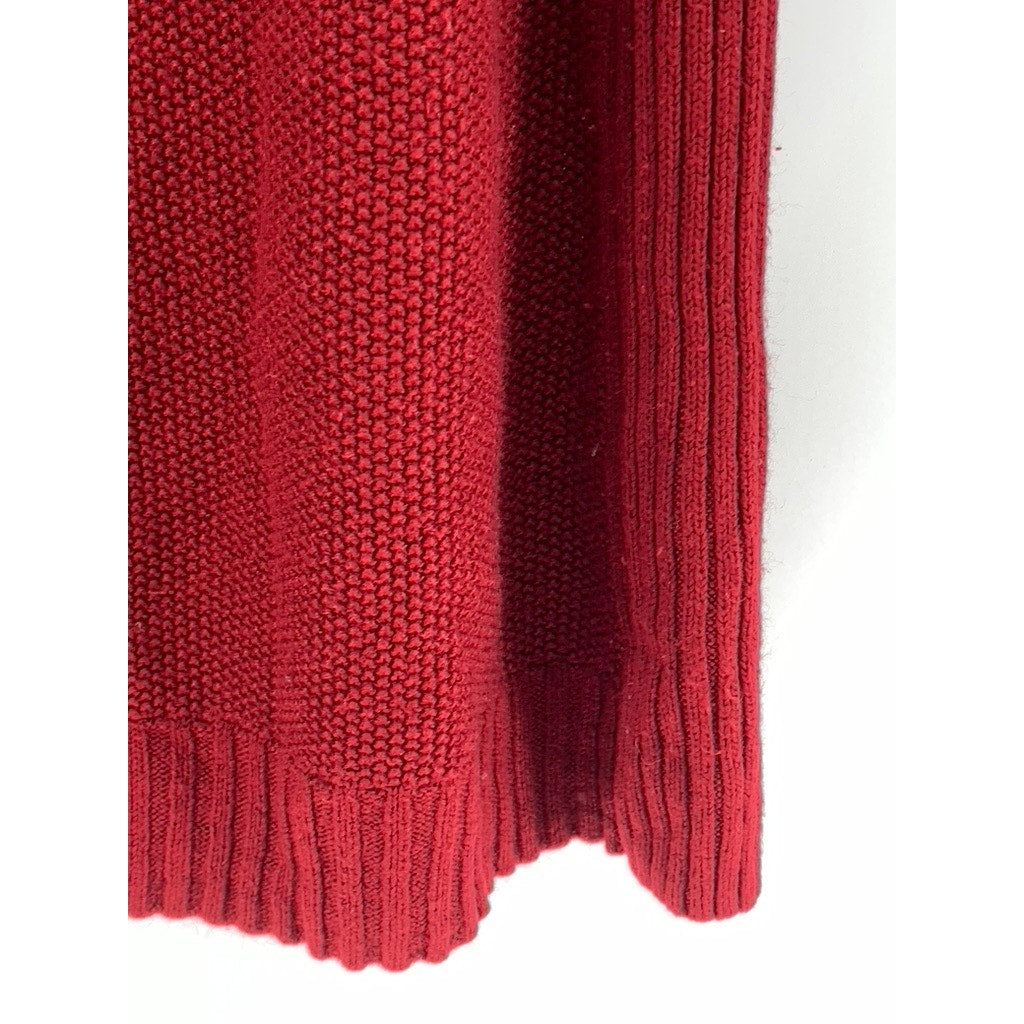 THE LIMITED Women's Red Knit Crewneck Long Sleeve Dress SZ S