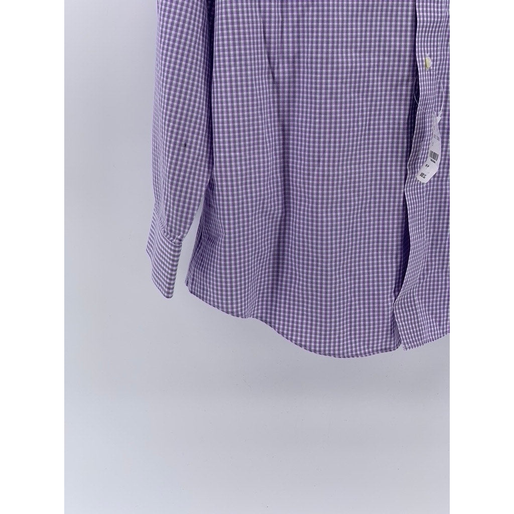 BROOKS BROTHERS Men's Purple Mini Check Button-Up Regent Shirt SZ 16/34