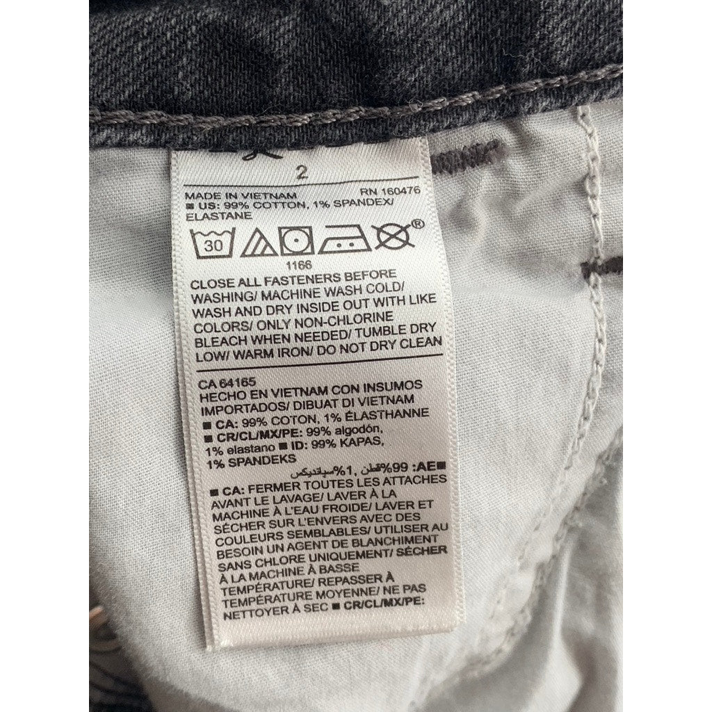 OLD NAVY Women's Washed Black Distressed High-Rise Brenda Denim Shorts SZ 2