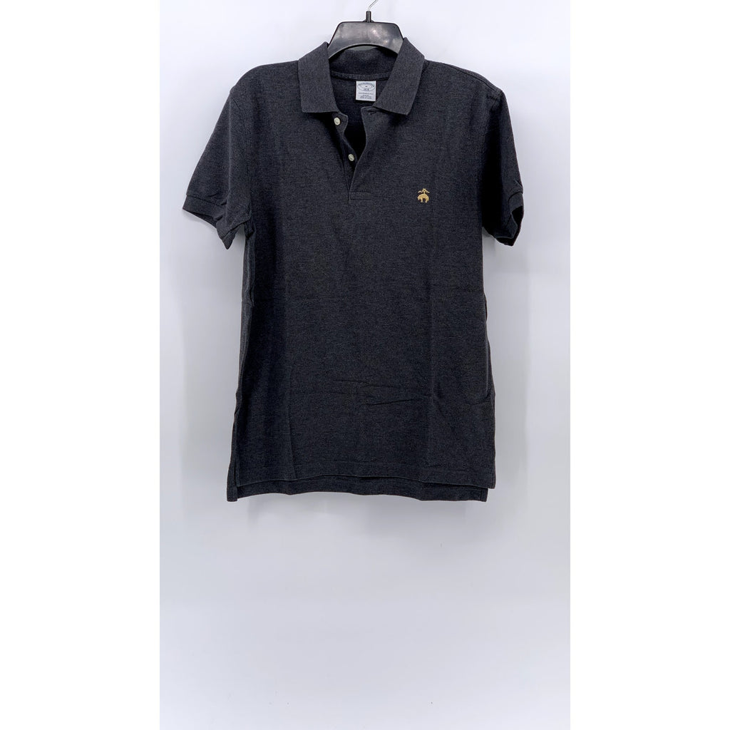 BROOKS BROTHERS Men's Gray Slim-Fit Short Sleeve Performance Polo Shirt SZ M