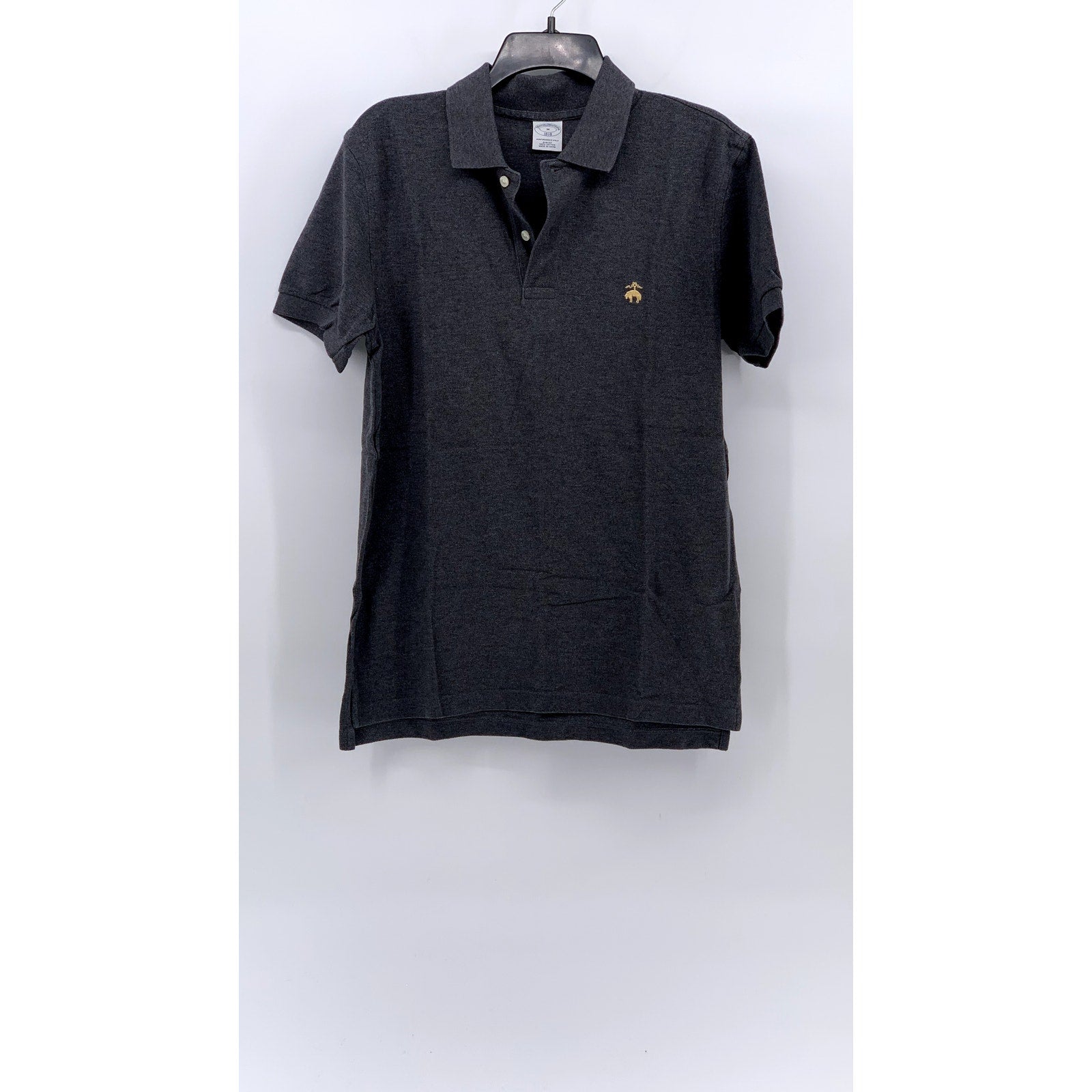BROOKS BROTHERS Men's Gray Slim-Fit Short Sleeve Performance Polo Shirt SZ M