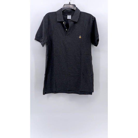 BROOKS BROTHERS Men's Gray Slim-Fit Short Sleeve Performance Polo Shirt SZ M