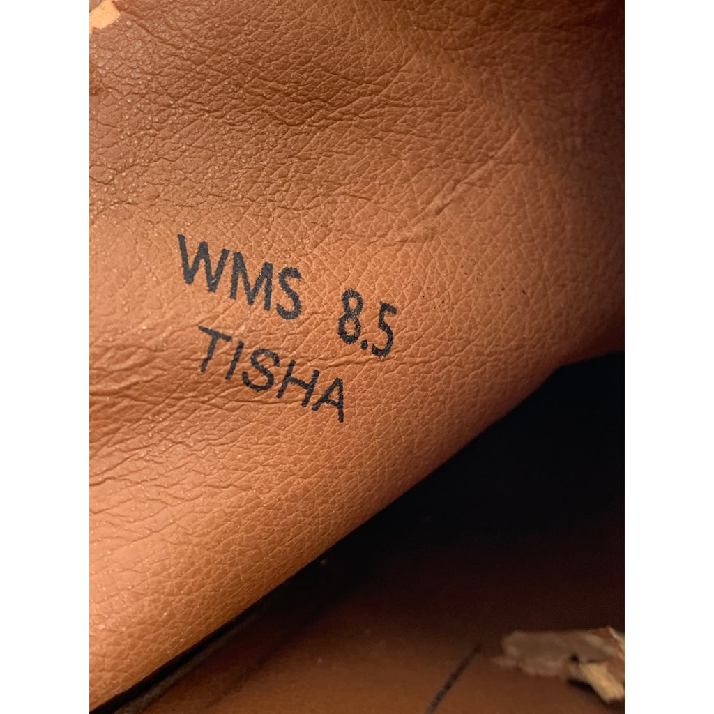 REPORT Women's Tan Suede Tisha Pointed-Toe Block Stacked-Heel Mules SZ 8.5