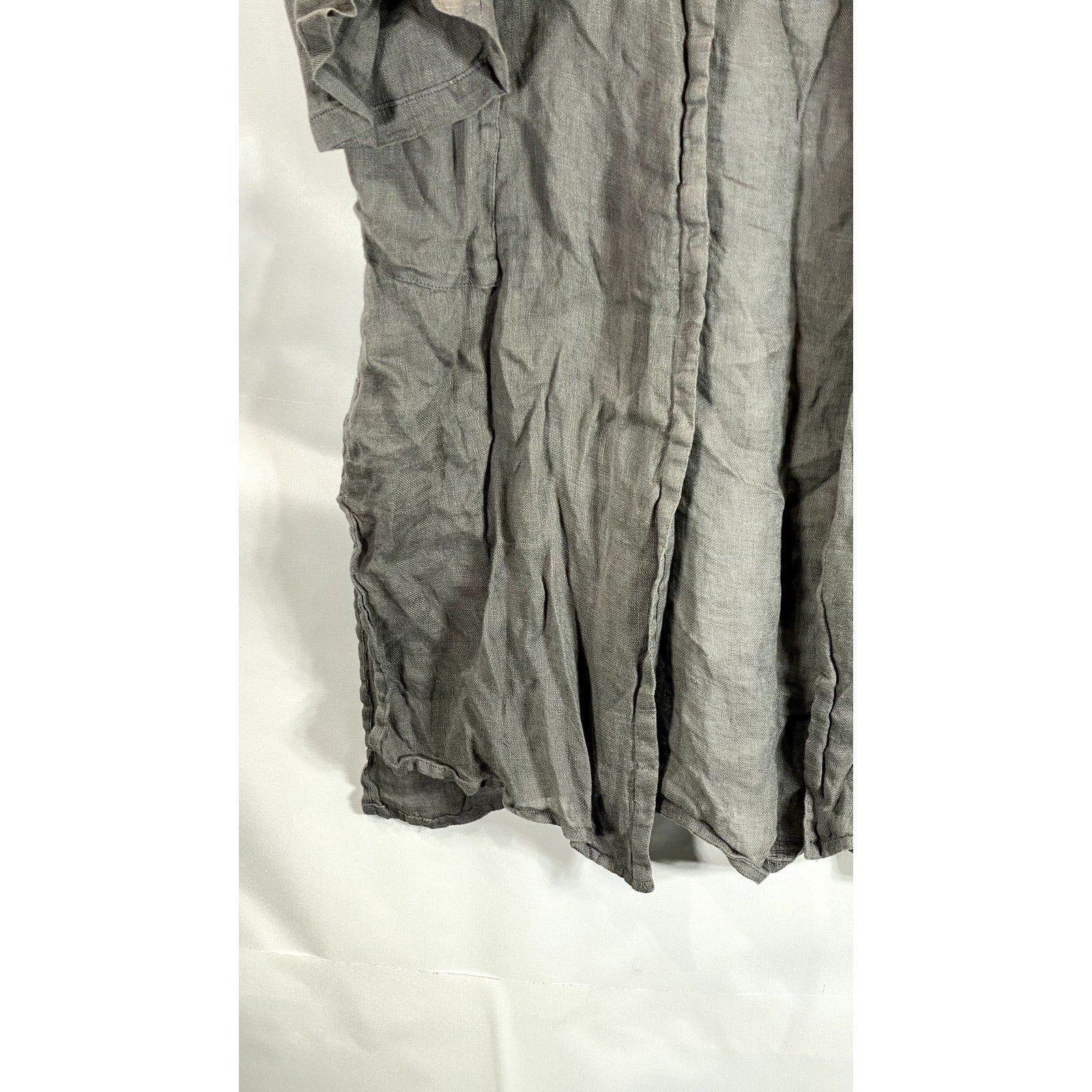 MEGASCHONI Women's Gray Linen Open-Front Lightweight Cardigan SZ S