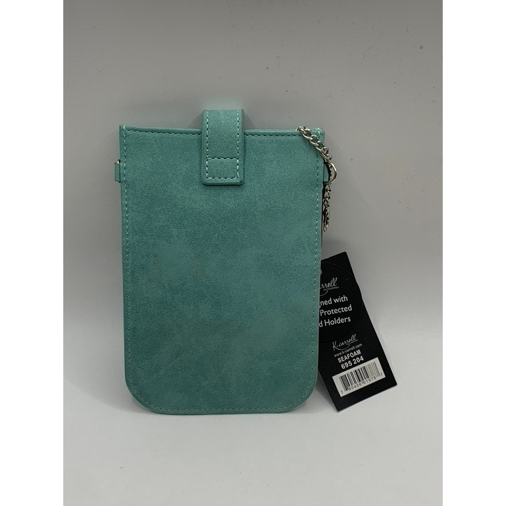K.CARROLL ACCESSORIES Women's Teal Faux Leather Small Card Bag SZ OS