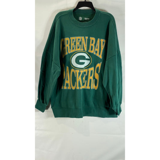 NFL TEAM APPAREL Men's Green Large Logo Green Bay Packers Sweatshirt SZ XL