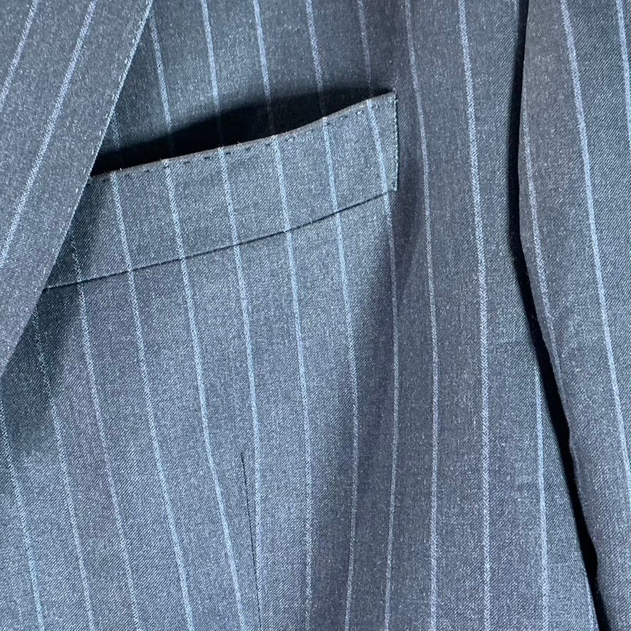 SEAN JOHN Men's Blue Pinstripe Classic-Fit Two-Button Suit SZ 42S/38X30