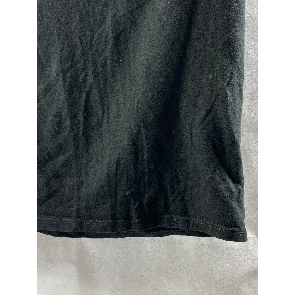 CAT & JACK Girls' Black Solid Crewneck Short Sleeve T-Shirt SZ L(10-12)