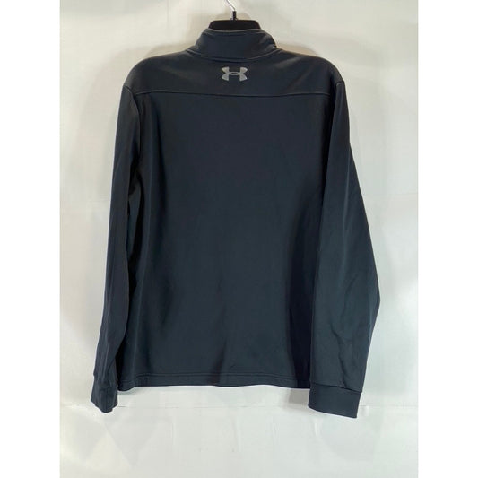 UNDER ARMOUR Men's Black Coldgear Loose Half-Zip Pullover Sweater SZ M