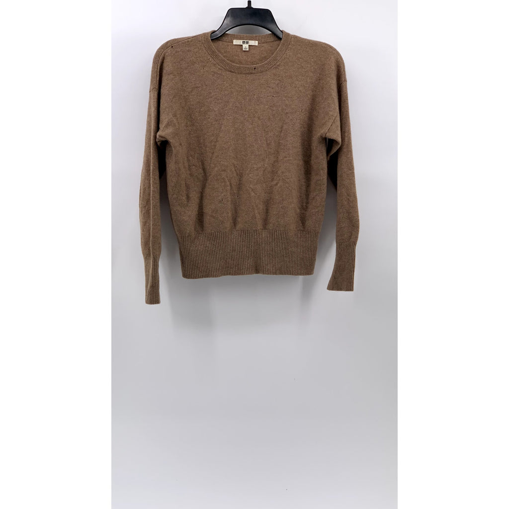 UNIQLO Women's Brown Cashmere Soft Knit Crewneck Pullover Sweater SZ S