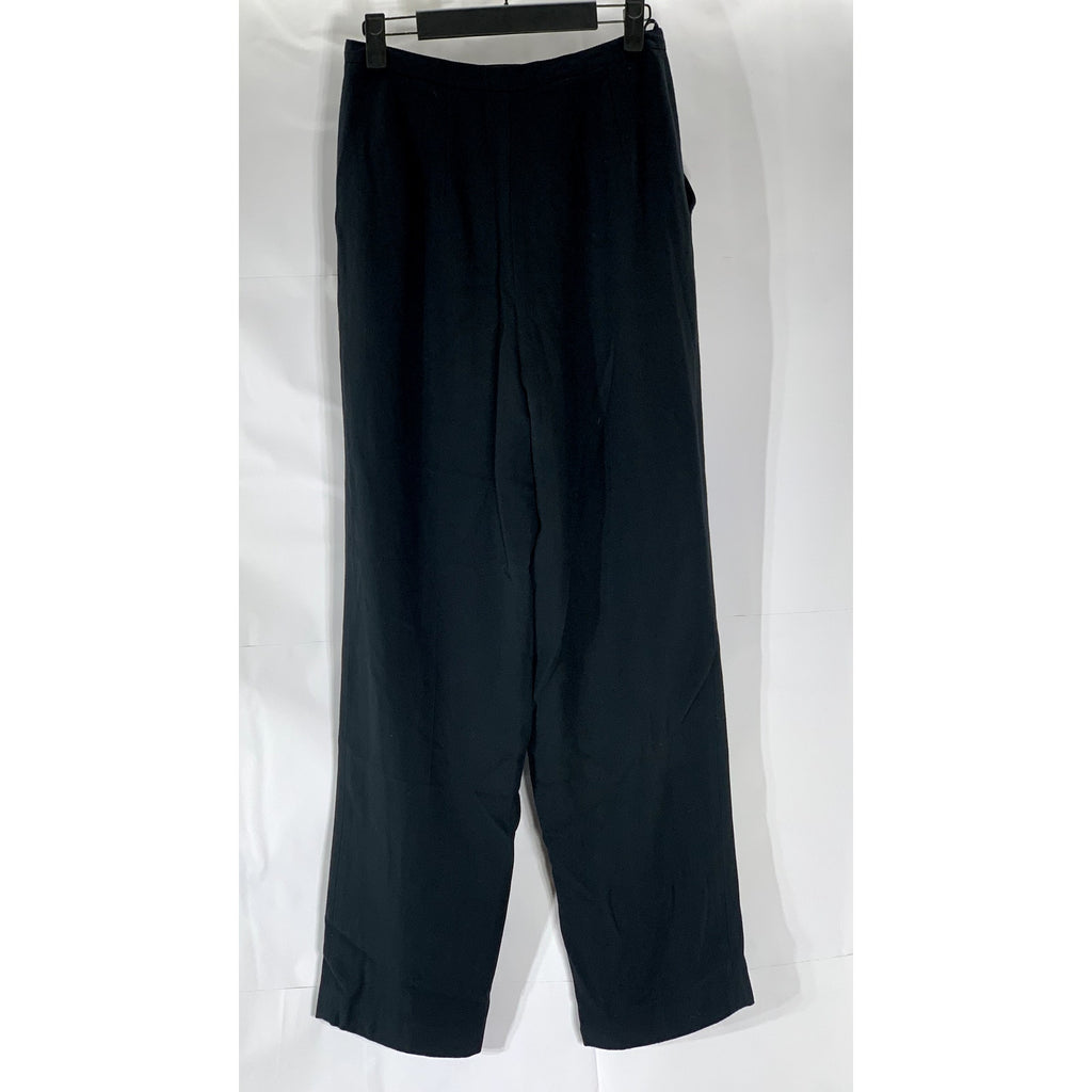 ATRIUM COLLECTION Women’s Black Textured Straight-Leg Pleated Pant SZ 4